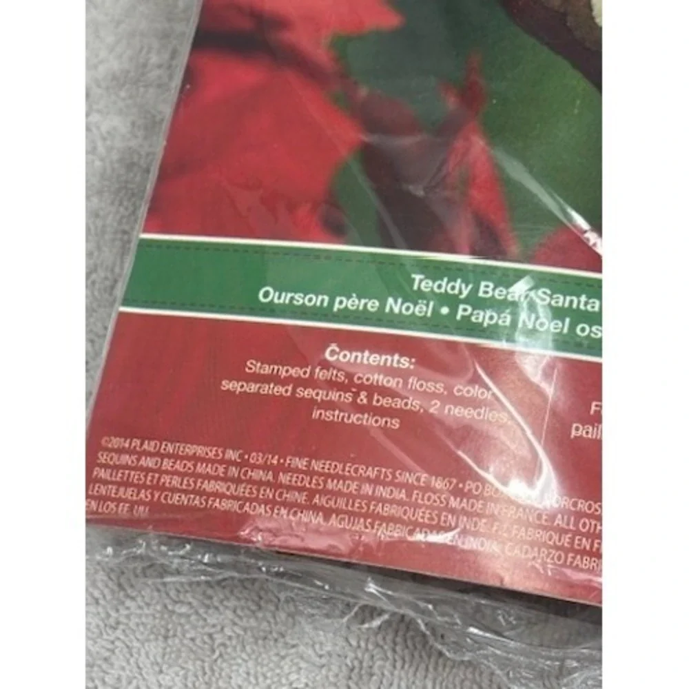 Bucilla Teddy Bear Santa Felt Christmas Stocking Kit 18 Inch HB86503‎ DIY New